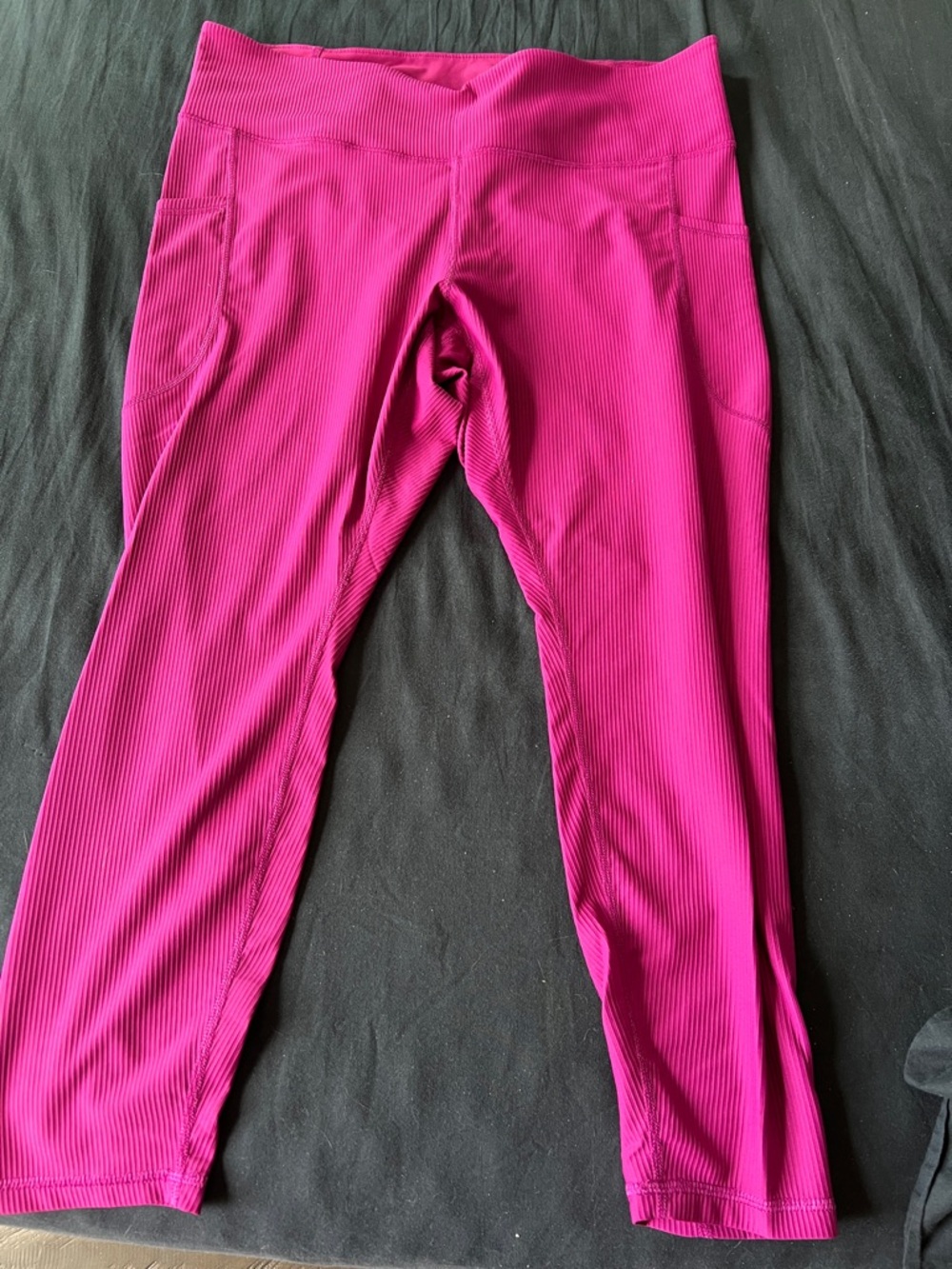 Old Navy Fuchsia Ribbed Leggings with Side Pockets